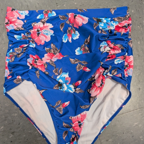 COCOSHIP Blue Floral Bikini Bottom - Picture 1 of 4